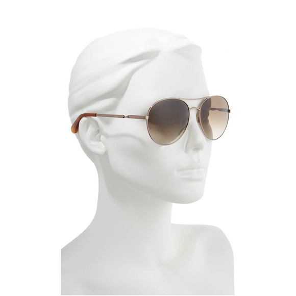 Kate Spade Timeless Chic Aviator UV Sunglasses Gold Brown w/ Pink Case - Picture 14 of 15